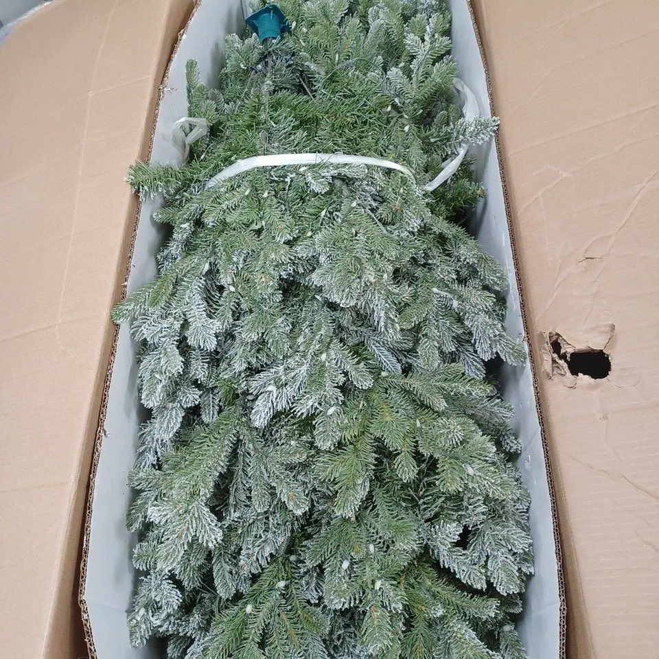 SANTA'S BEST 16 FUNCTION PRE-LIT DEWDROP CHRISTMAS TREE SNOW KISS 7FT - COLLECTION ONLY