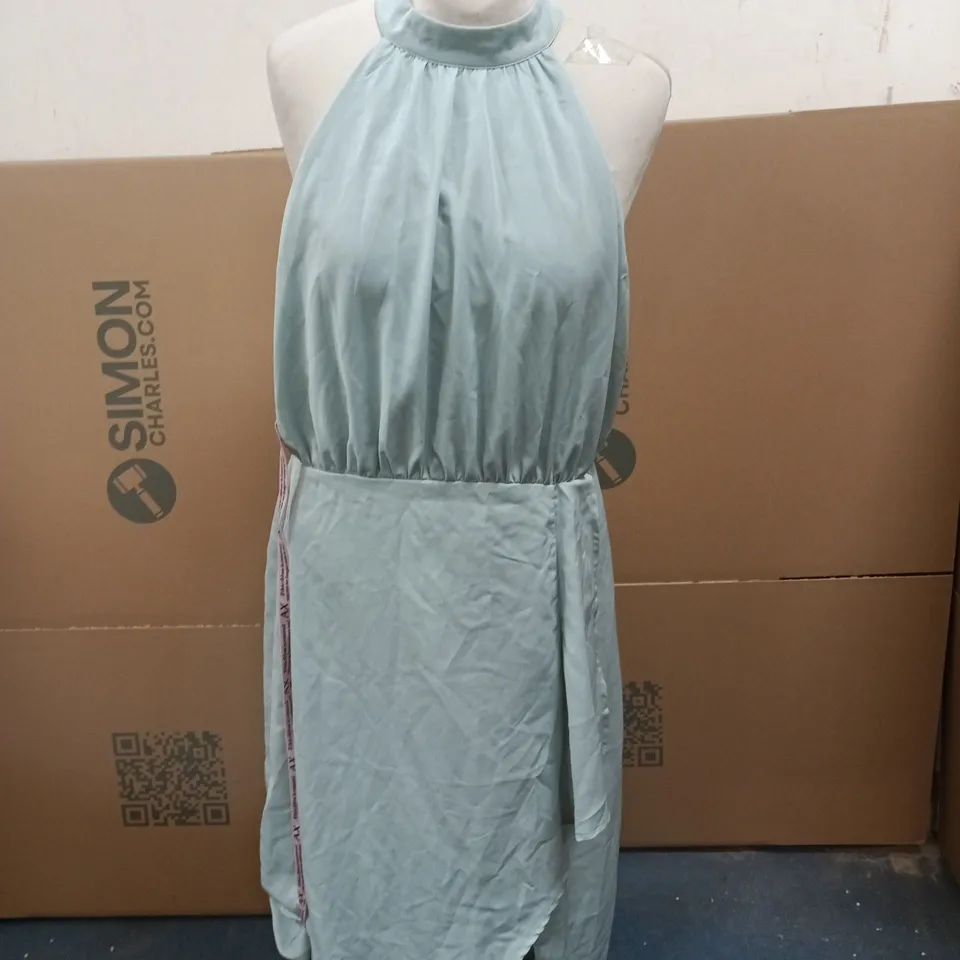AX PARIS DUCK EGG HALTERNECK MIDI DRESS, UK 14