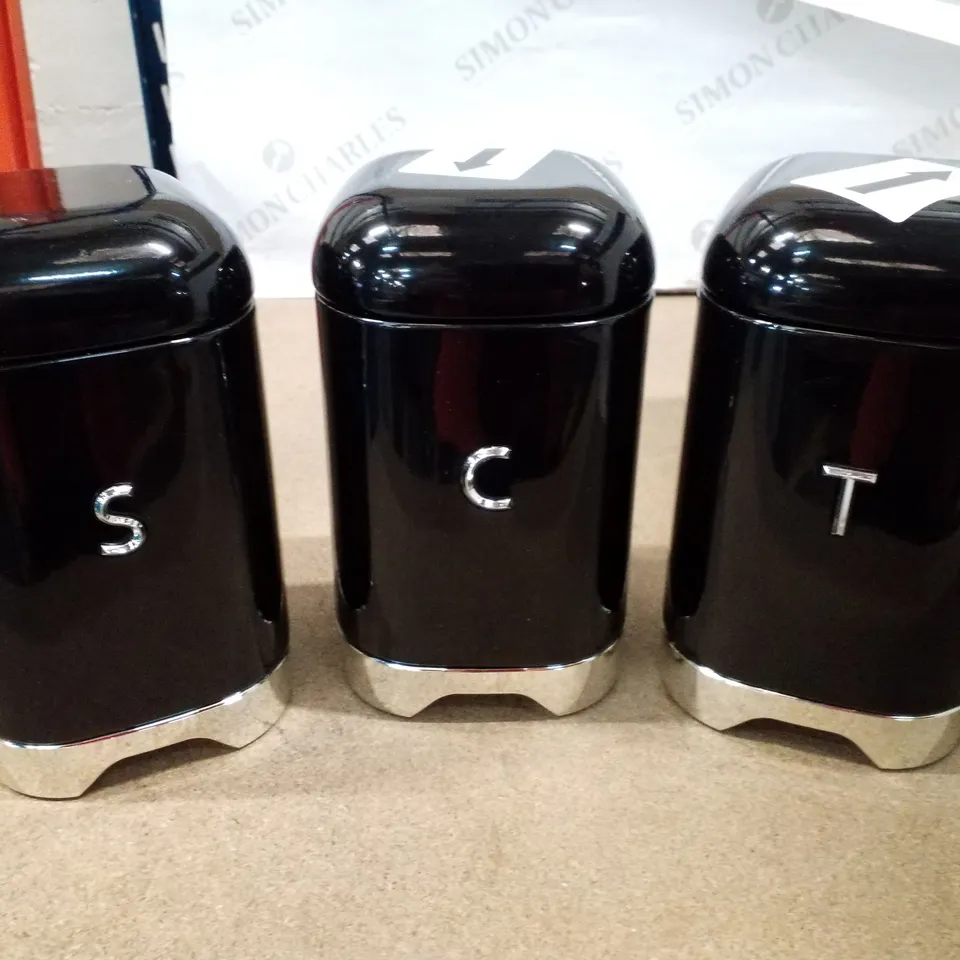 BOXED LOVELLO 3 PIECE CANISTER COFFEE, TEA, & SUGAR JAR SET (1 BOX)
