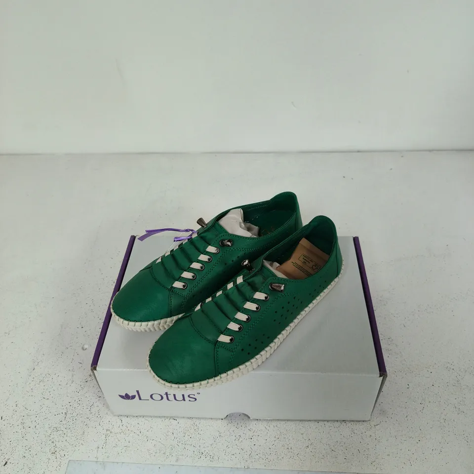 LOTUS KAMARI-ULS403 GREEN LEATHER SNEAKERS – UK 4.5 (EU 37)