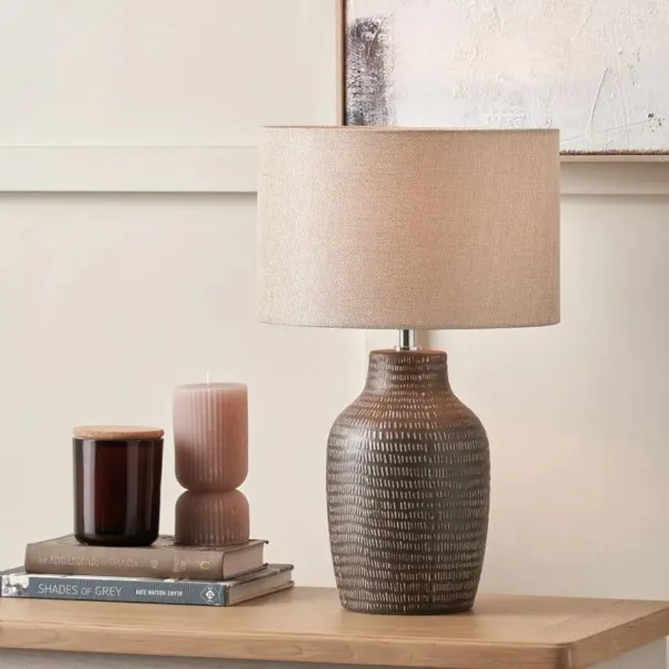 BOXED PACIFIC LIFESTYLE KAI TEXTURED CERAMIC TABLE LAMP