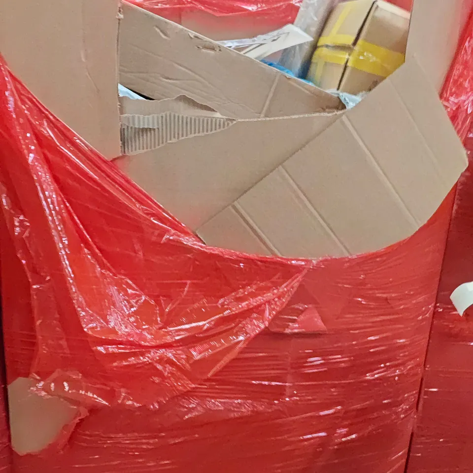 PALLET OF ASSORTED HOUSEHOLD GOODS AND PRODUCTS TO INCLUDE;BIKE,TOILET GOLF GAME, RETRACTABLE SAFETY GATE