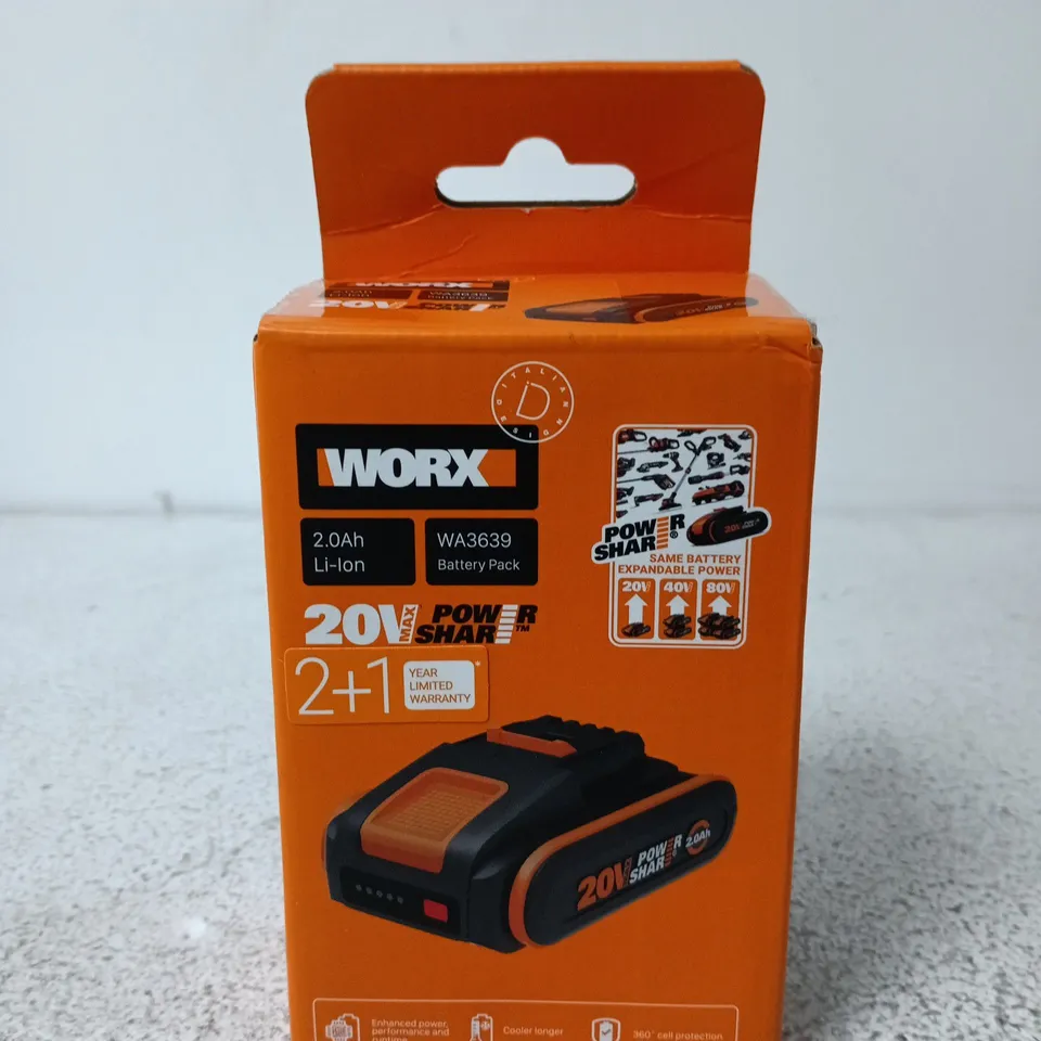 WORX 20V 2.0AH POWERSHARE BATTERY WITH INDICATOR