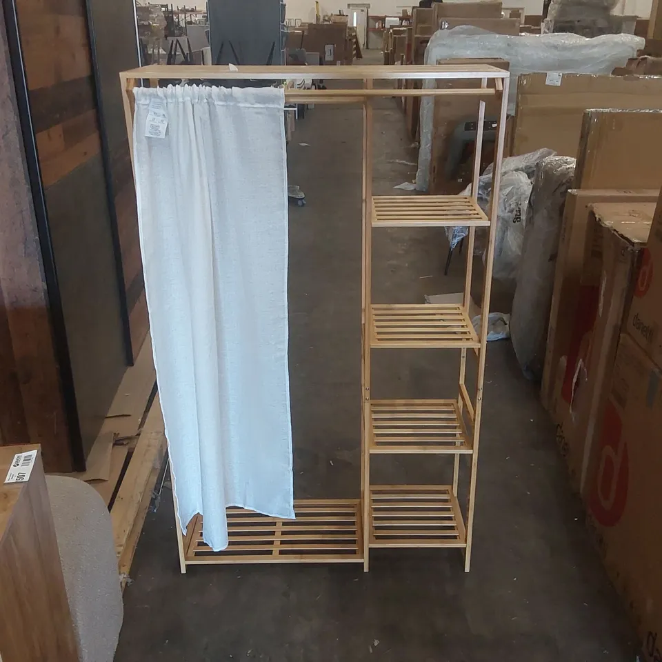 DESIGNER BAMBOO CLOTHES RACK WITH CURTAIN