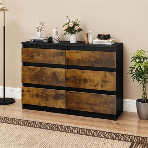 BOXED 17 STORIES 6 DRAWER CHEST OF DRAWERS BEDROOM, MODERN CHEST OF DRAWERS