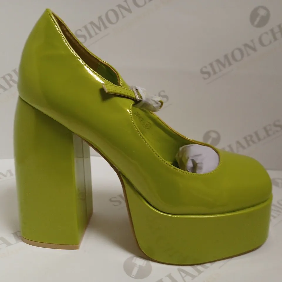 KOI VEGAN LIME GREEN PLATFORM SHOES - SIZE 6