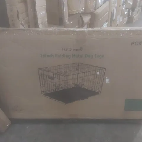 BOXED FUR DREAMS 36" FOLDING METAL DOG CAGE