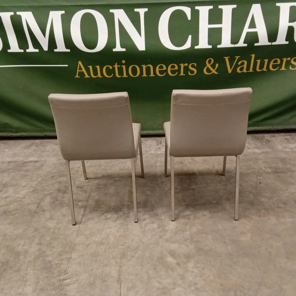 SET OF 2 QUALITY DESIGNER AUDREY DINING CHAIRS, PU LEATHER