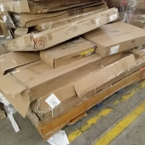 PALLET OF ASSORTED QUALITY DESIGNER INCOMPLETE FURNITURE PARTS AND PIECES 