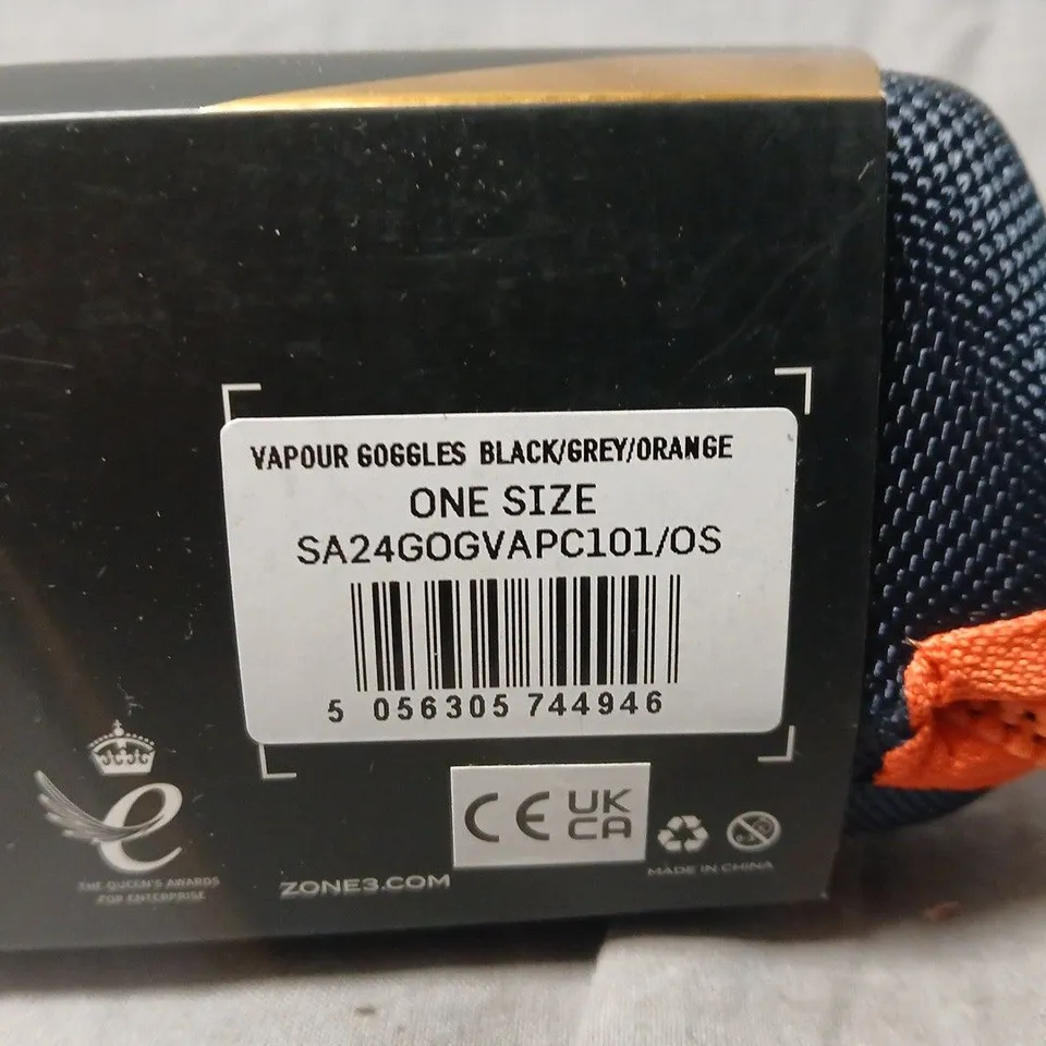 ZONE3 VAPOUR GOGGLES – BLACK/GREY/ORANGE – ONE SIZE