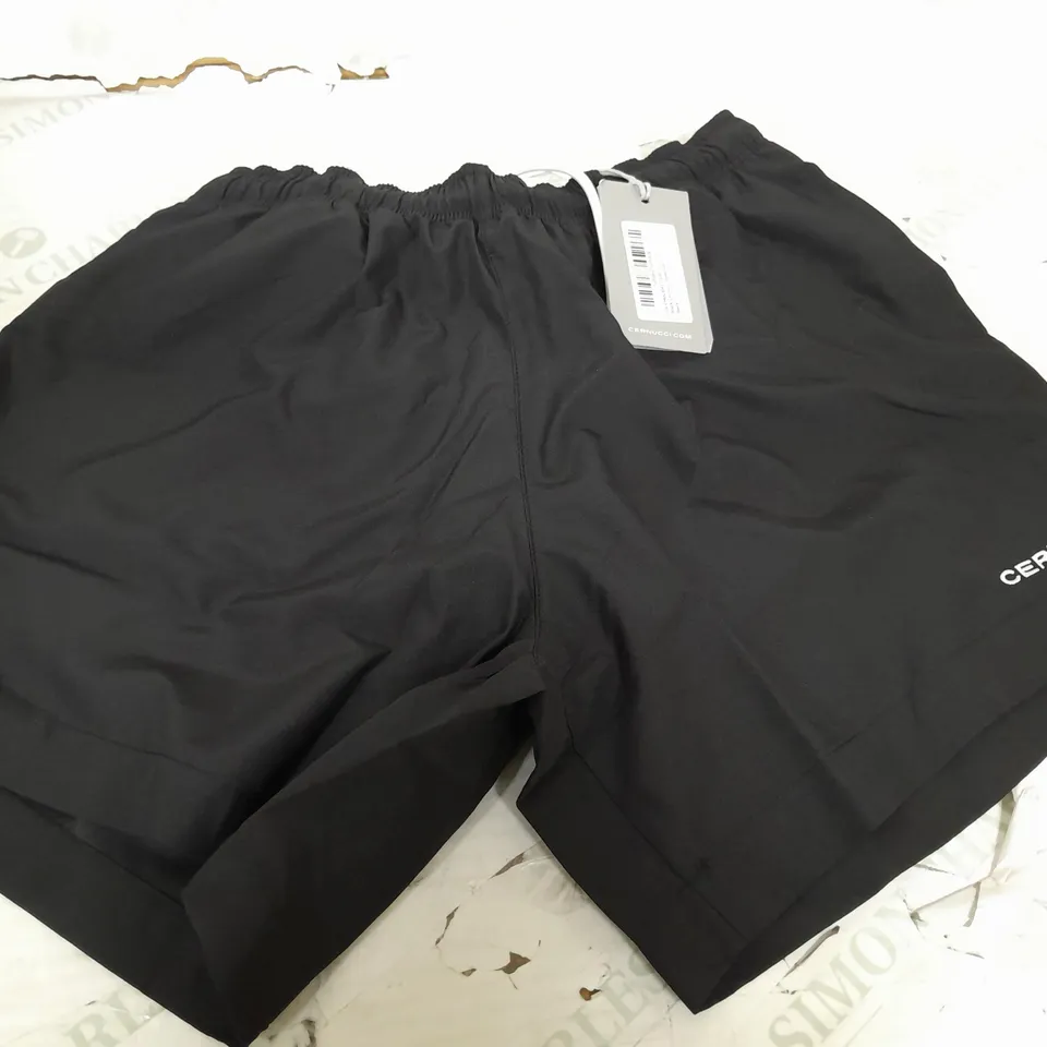 CERNUCCI BLACK SWIMSHORTS - SIZE LARGE