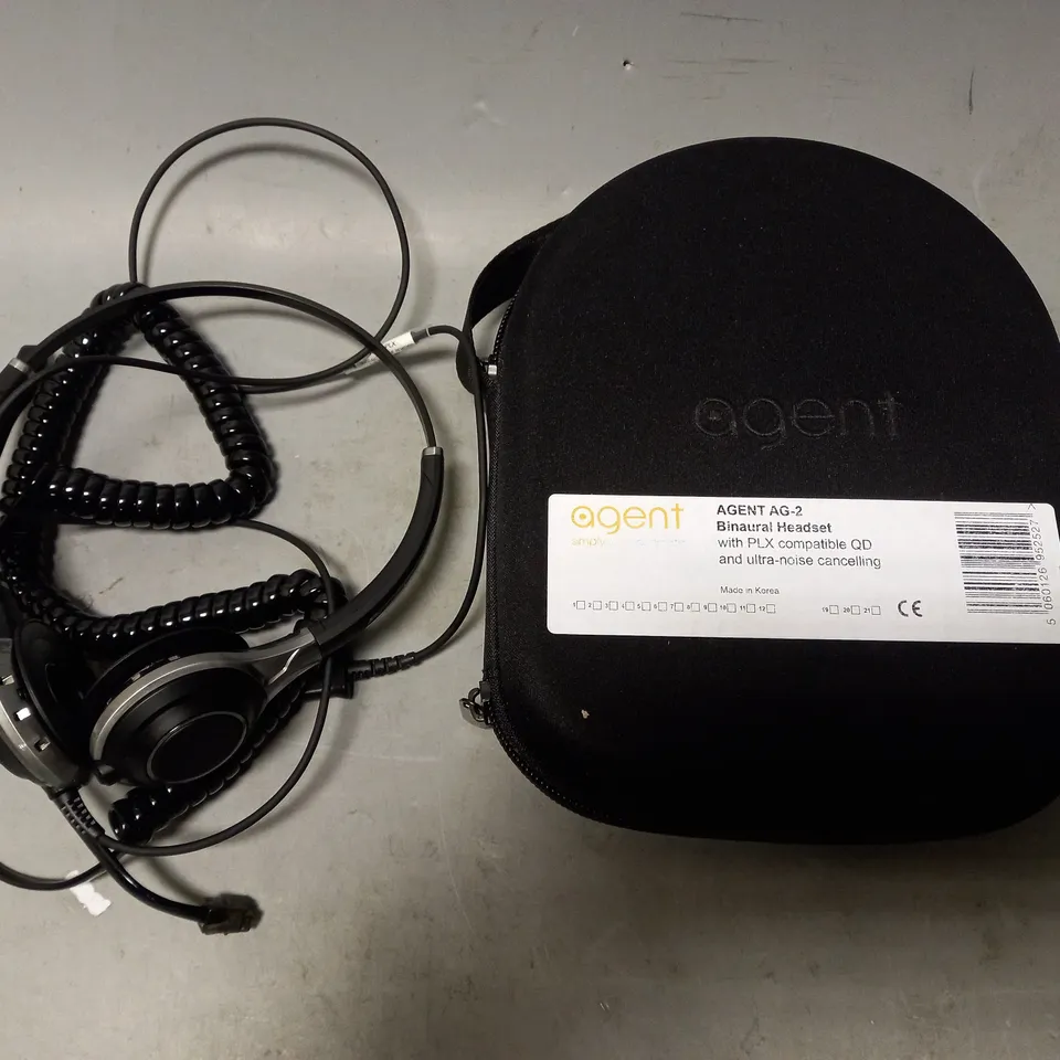 AGENT AG-2 BINAURAL HEADSET WITH CASE