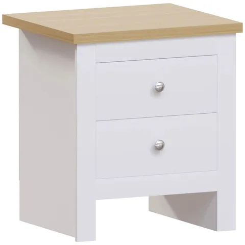 BOXED VIDA DESIGNS ARLINGTON 2 DRAWER BEDSIDE CHEST - WHITE