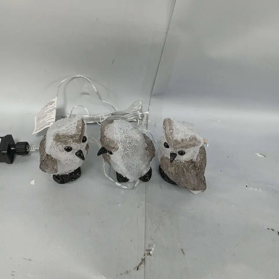 SET OF 3 LED OWLS 