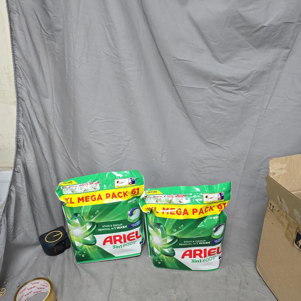 ARIEL 3IN1 PODS LAUNDRY DETERGENT – MEGA PACK X2 (61 WASHES EACH)