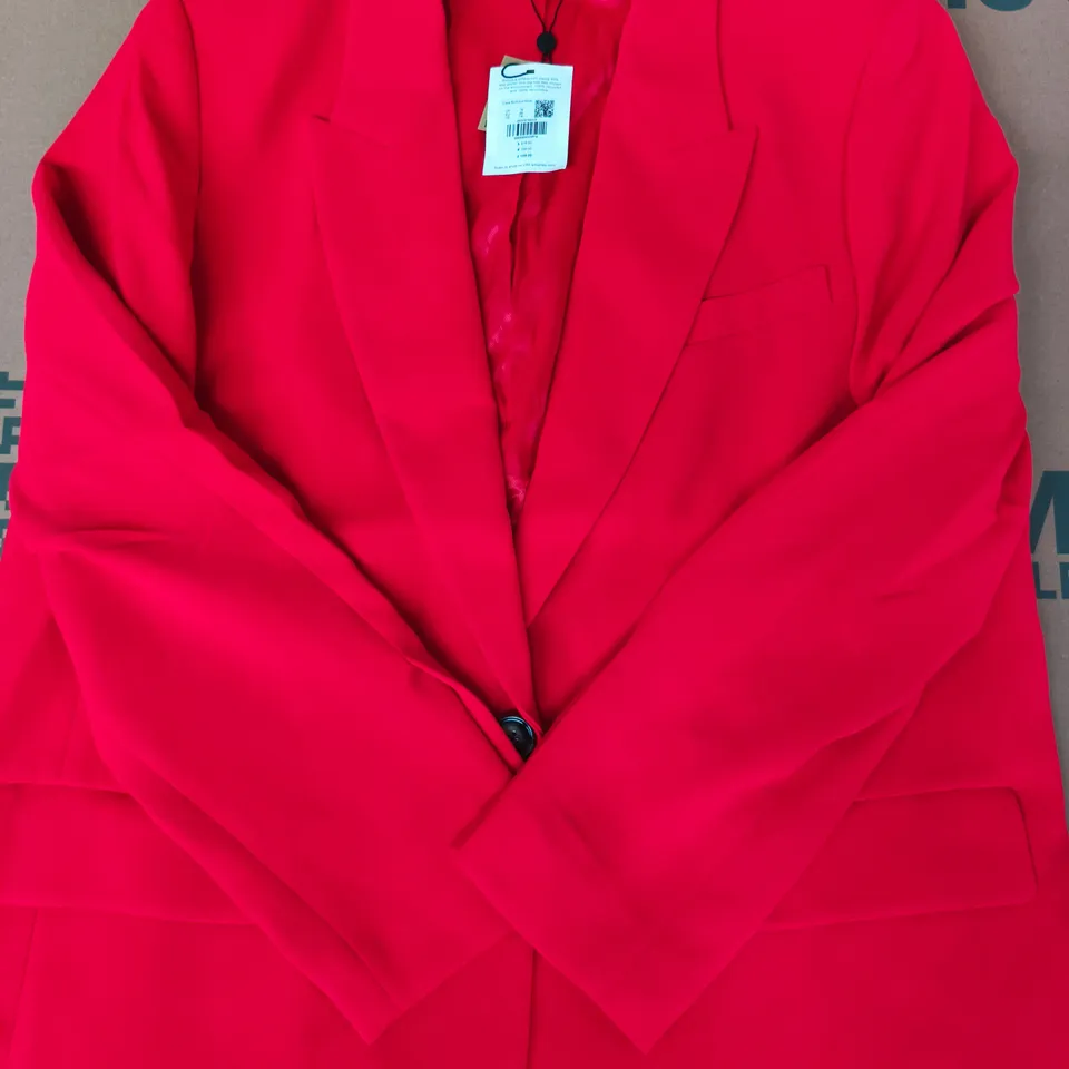 WHISTLES CREPE BOYFRIEND BLAZER IN RED SIZE UK 18