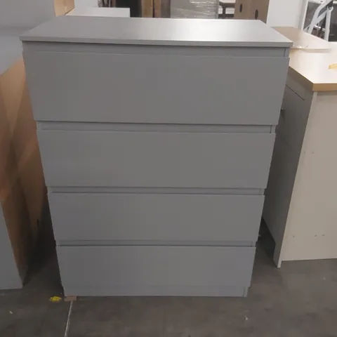 WOODEN 4 DRAWER CHEST - GREY