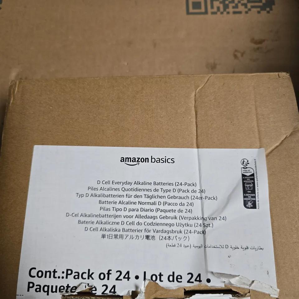 AMAZON BASICS D CELL EVERYDAY ALKALINE BATTERIES – 24-PACK
