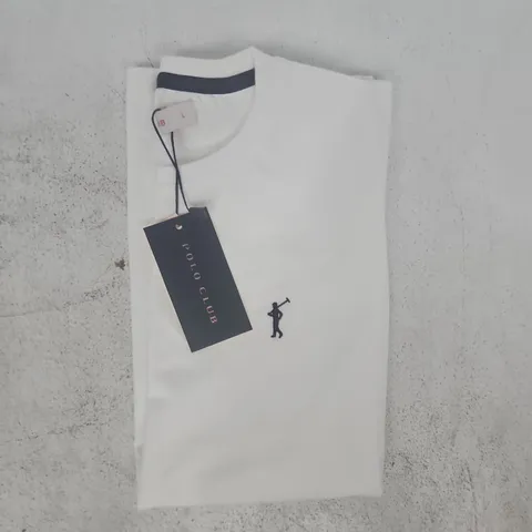 POLO CLUB SHORT SLEEVE T-SHIRT IN WHITE SIZE LARGE
