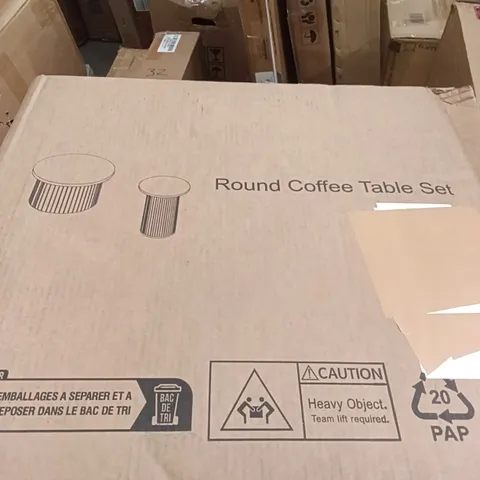 BOXED ROUND COFFEE TABLE SET OF 2