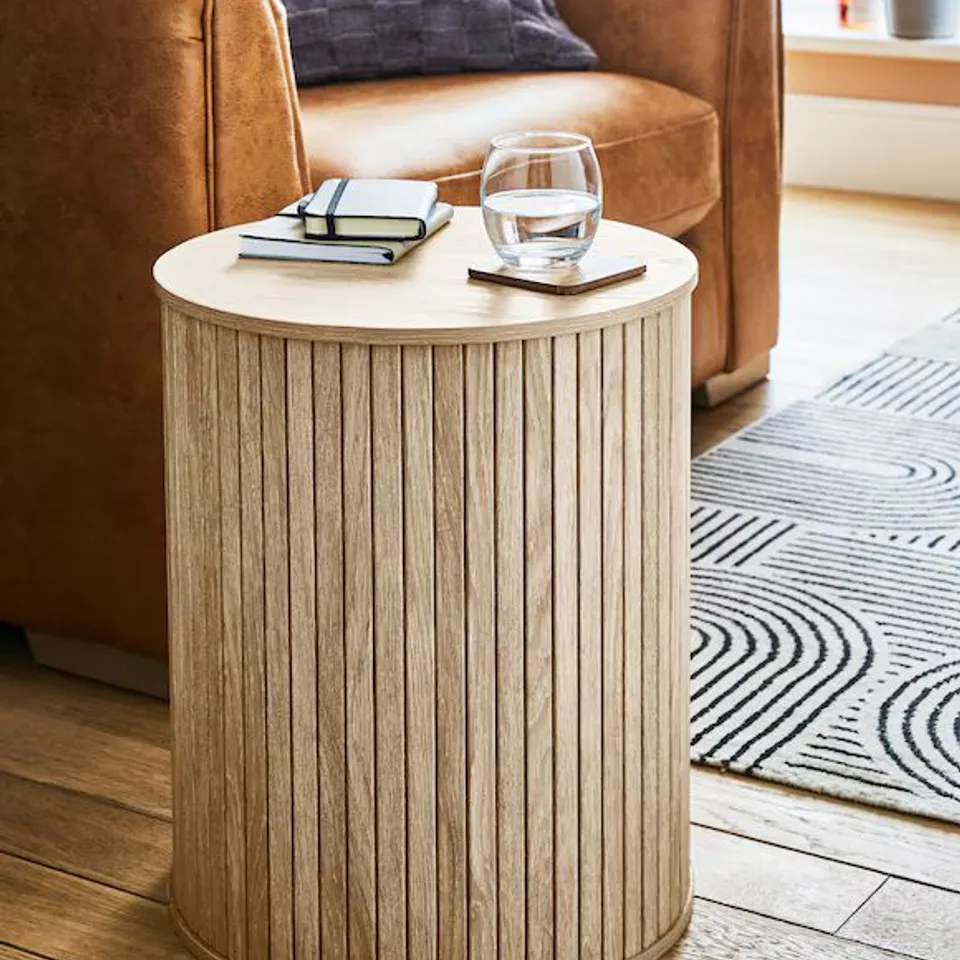 TATE STORAGE SIDE TABLE ZG244 OAK 495 X 455 X 535MM BOXED