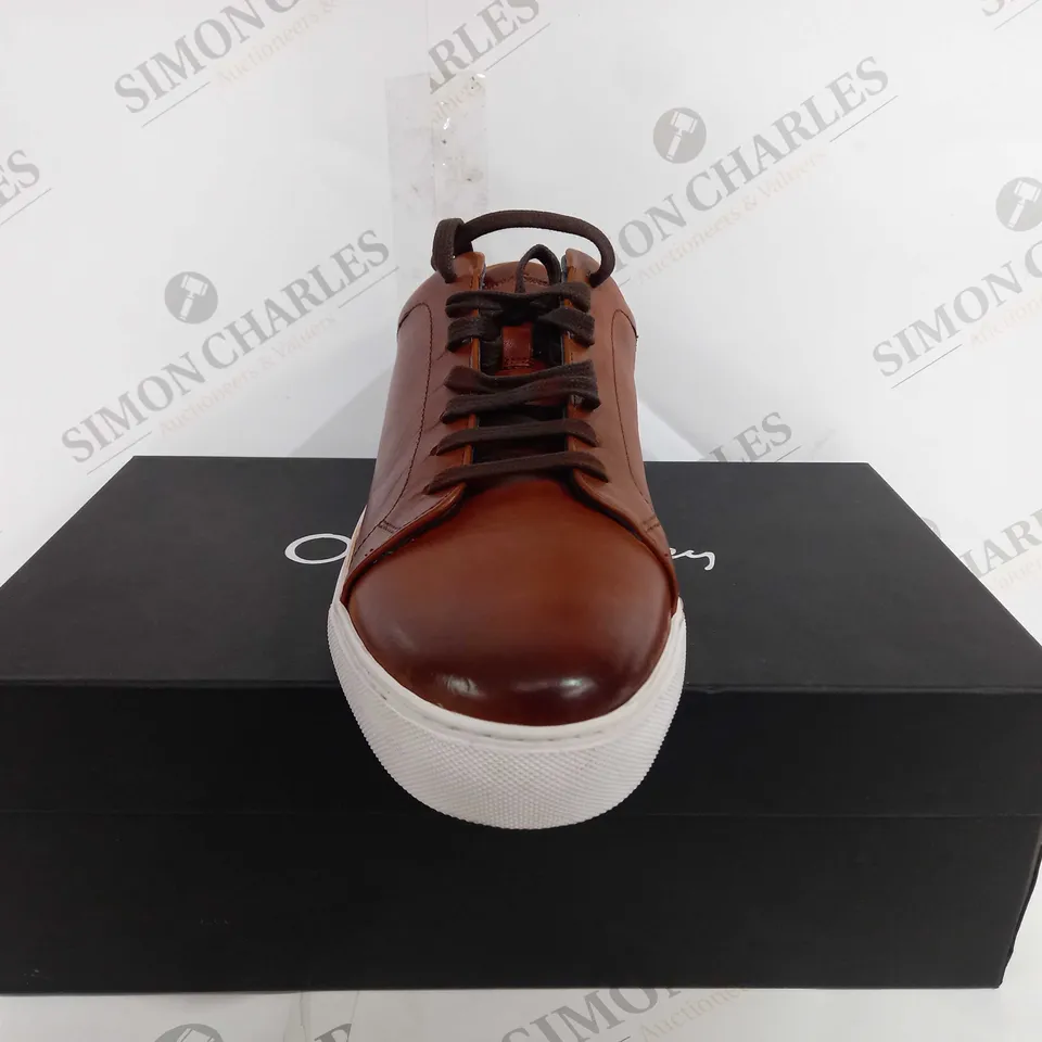 BOXED OLIVER SWEENEY HAYLE COGNAC BROWN SMART SHOE - UK 10