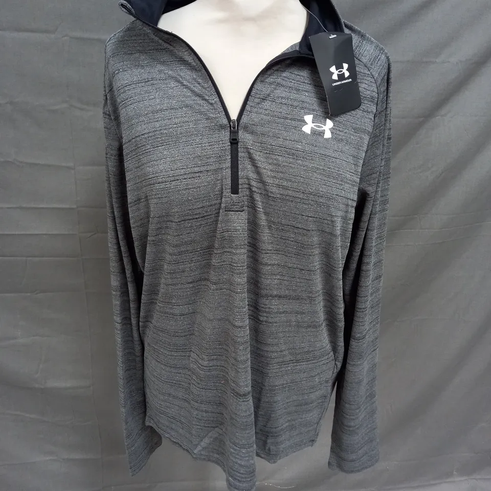 UNDER ARMOUR LOOSE TECH 1/2 ZIP PULLOVER IN GREY SIZE M