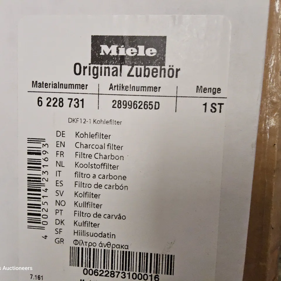 TWO BOXED EXTRACTOR FILTERS, MIELE & SMEG