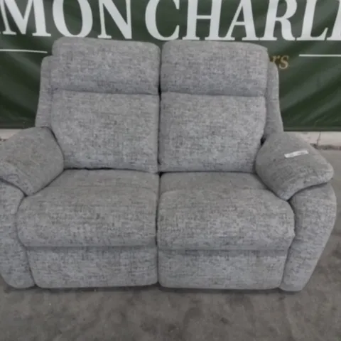 DESIGNER G PLAN MADE KINGSBURY ULTIMA SLATE FABRIC ELECTRIC RECLINING TWO SEATER SOFA