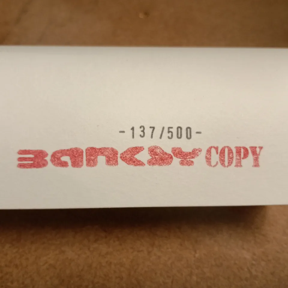 BANKSY "CHOOSE YOUR WEAPON" RED ART PRINT - 137/500