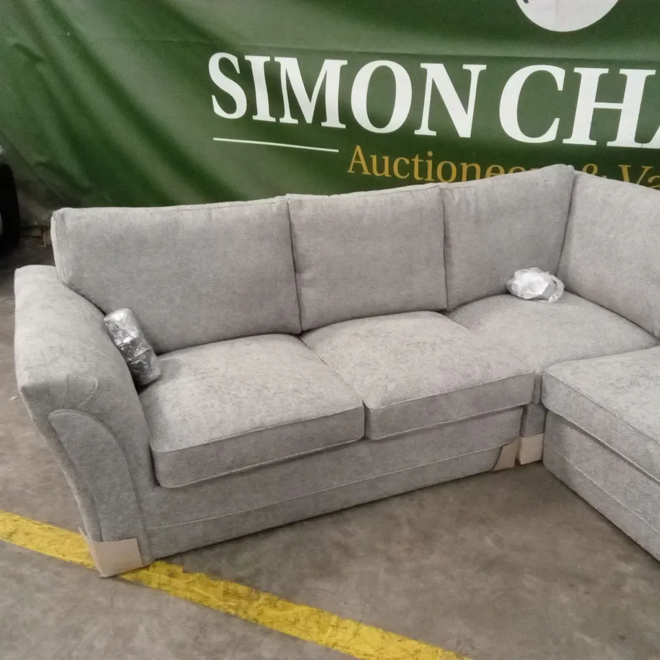 DURY CHUNKY WEAVE STANDARD BACK CORNER GROUP SOFA - GREY RRP £1149