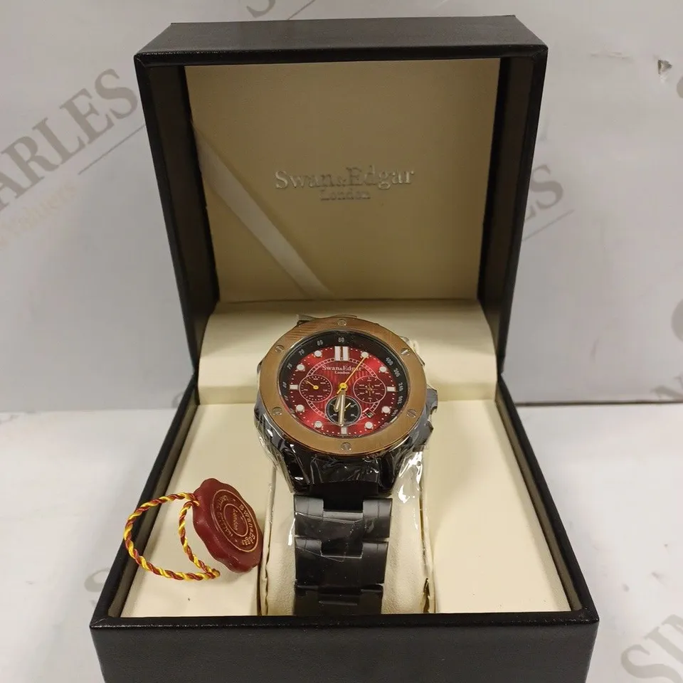 LIMITED EDITION SWAN & EDGAR HAND ASSEMBLED CERTITUDE AUTOMATIC RED WATCH RRP £210
