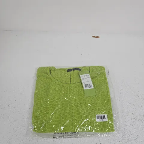 SUGAR CRISP LADIES TEXTURE DOLMAN TOP β LIME GREEN, SIZE S