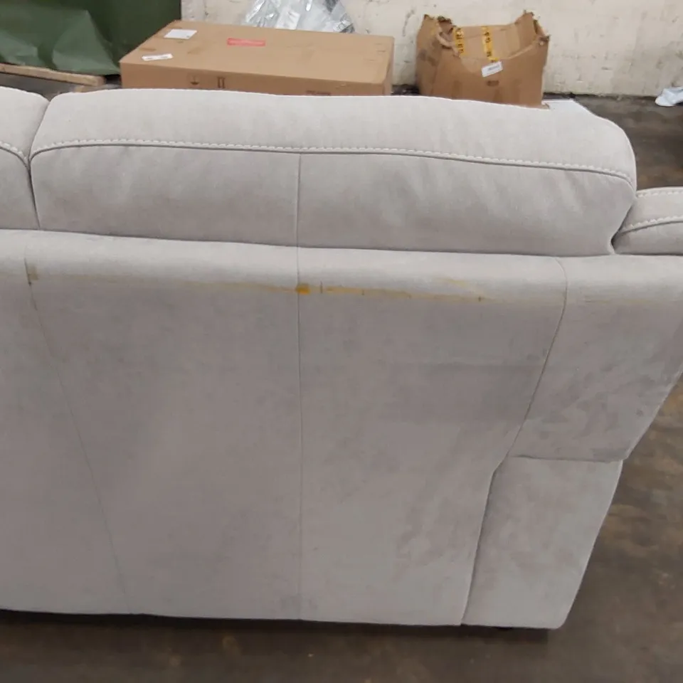 DESIGNER GREY SUEDE 3 SEATER SOFA (1 ITEM)