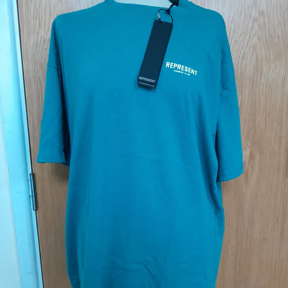 REPRESENT OWNERS CLUB T-SHIRT IN TEAL - LARGE