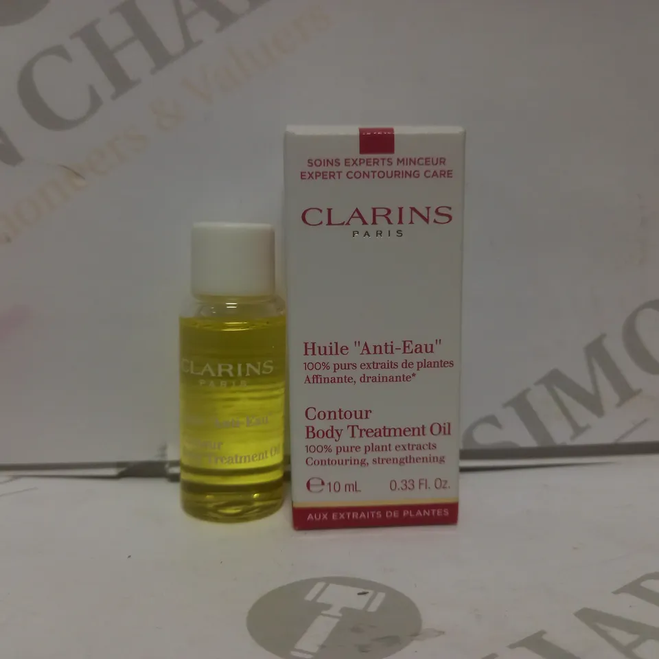 BOX OF APPROX 15 10ML CLARINS CONTOUR BODY TREATMENT OIL
