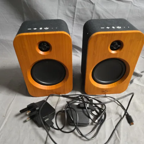 MARLEY WIRELESS SPEAKER WOOD FINISH - PAIR 