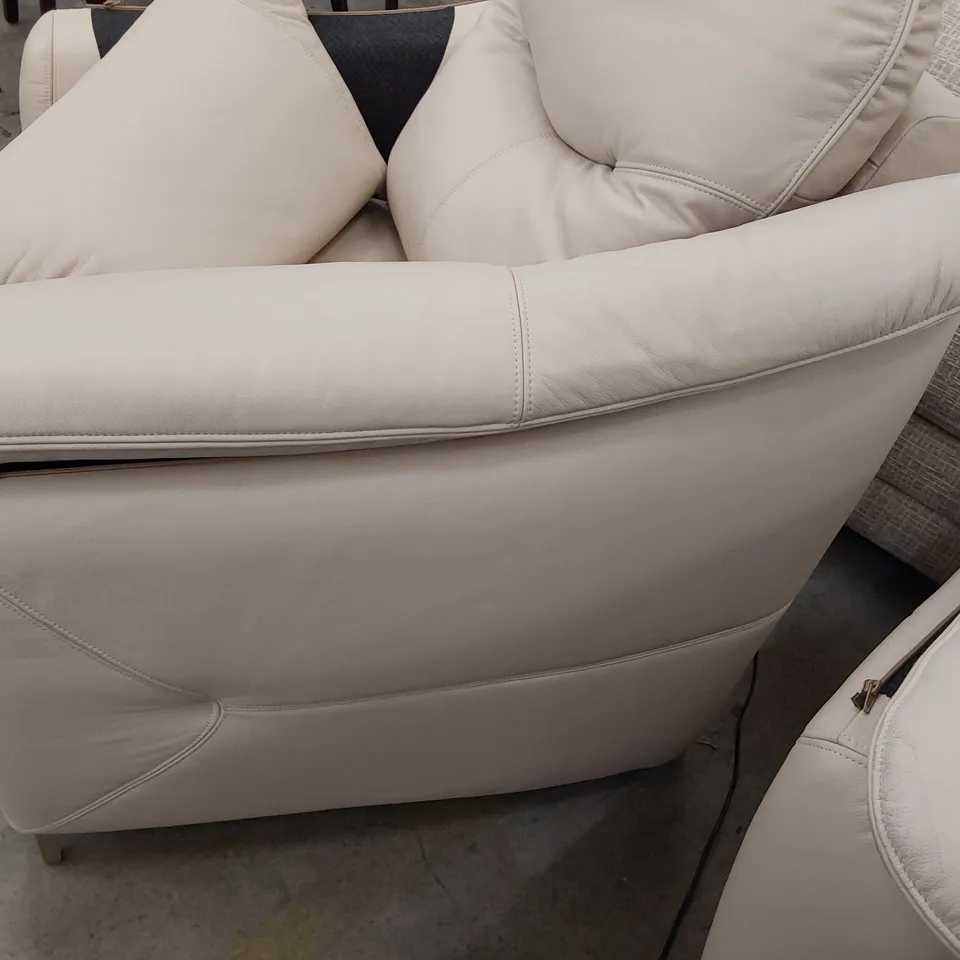 QUALITY BRITISH DESIGNER G PLAN JACKSON POWER RECLINING EASY CHAIR CAMBRIDGE STONE LEATHER 