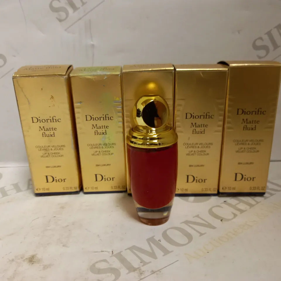5 X 10ML DIOR DIORIFIC MATTE FLUID LIP & CHEEK VELVET COLOUR - 004 LUXURY
