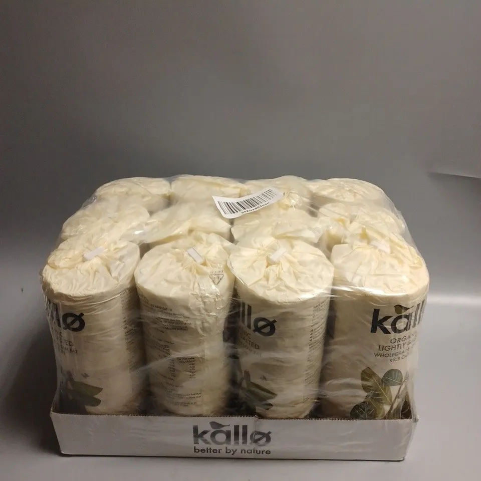 12 X KALLO ORGANIC WHOLEGRAIN LOW FAT RICE CAKES - 12 X 130G LIGHTLY SALTED 