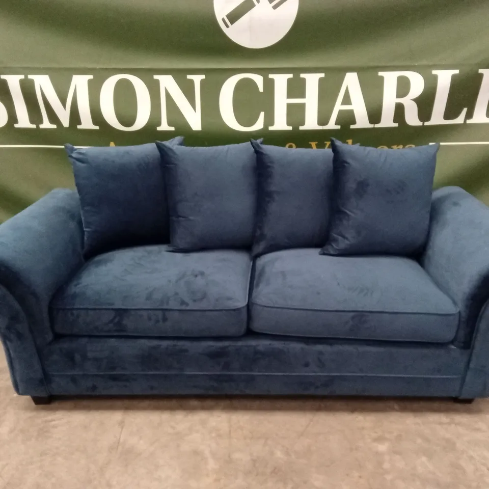 LEILA FABRIC 3 SEATER SOFA - NAVY RRP £649
