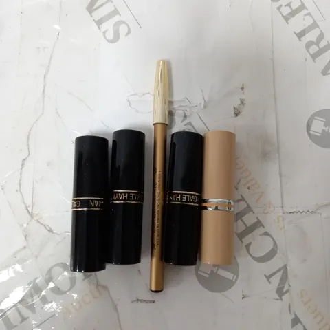 BOX OF N5 ASSORTED GALE HAYMAN BEAUTY ITEMS TO INCLUDE LIPSTICKS IN VARIOUS SHADES, COLOUR LOCK LIP PENCIL.