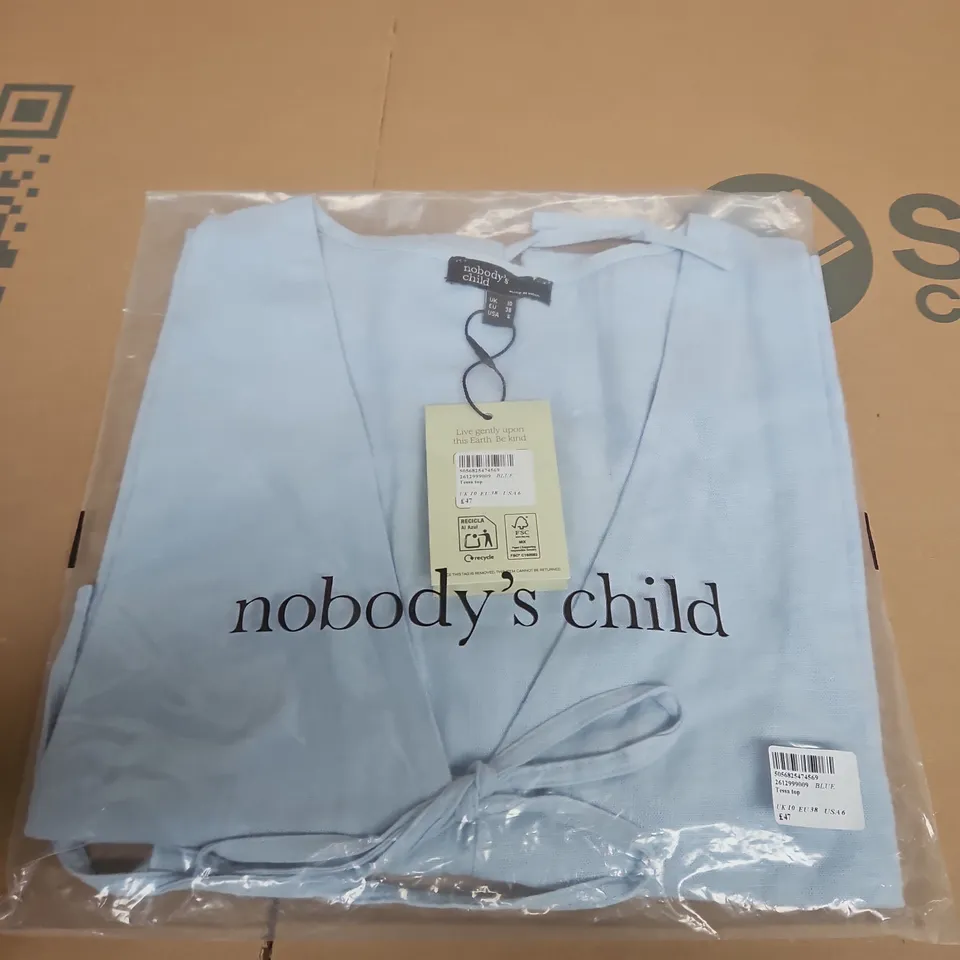 NOBODY'S CHILD TESSA TOP - BLUE, UK 10 (EU38, US46)