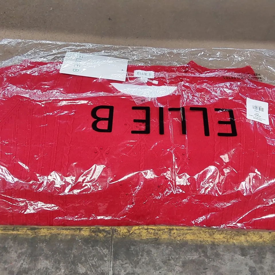 BAGGED ELLIE B STITCH DETAIL JUMPER - RED, SIZE L (1 ITEM)