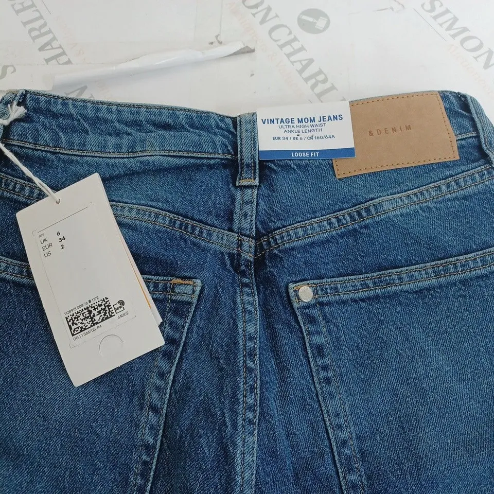 H&M VINTAGE HIGH WAIST MOM JEANS - UK 6