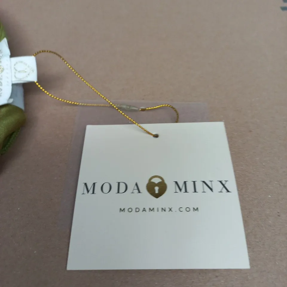 MODA MINX AMOUR TRIANGLE BIKINI TOP – OLIVE SHIMMER, UK 12 (EU 40)