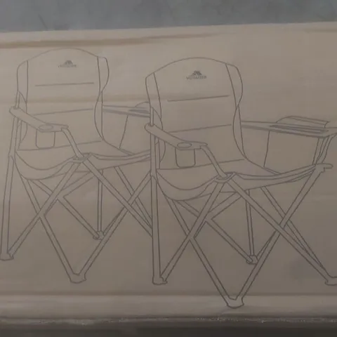 BOXED SET OF 2 VOYAGER CAMPING CHAIRS WITH CUP HOLDER AND COOLER POCKET