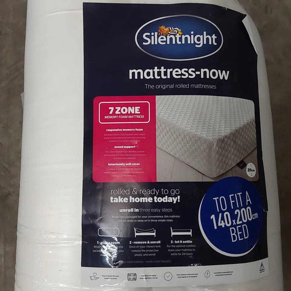 QUALITY BAGGED AND ROLLED SILENTNIGHT 7-ZONE MEMORY FOAM MATTRESS