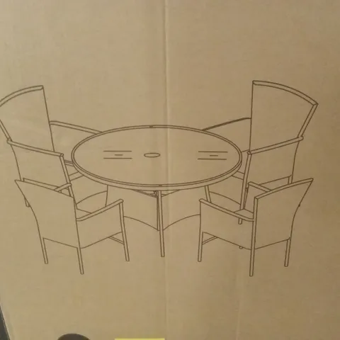 BOXED SET OF 4 MALTA RATTAN EFFECT OUTDOOR DINING CHAIRS // CHAIRS ONLY (1 BOX)