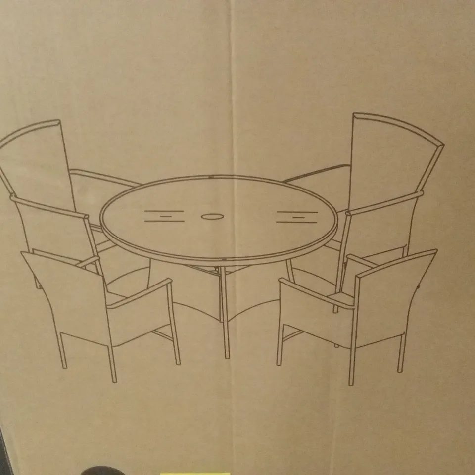 BOXED SET OF 4 MALTA RATTAN EFFECT OUTDOOR DINING CHAIRS // CHAIRS ONLY (1 BOX)
